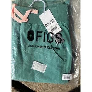 6b. NWT FIGS EUCALYPTUS W_Yola Yoga HW Petite Freex Lined Scrub Pants . Size S